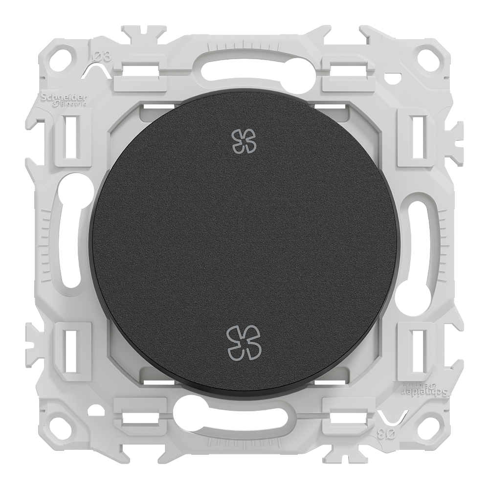 Odace interrupteur VMC ou poussoir noir